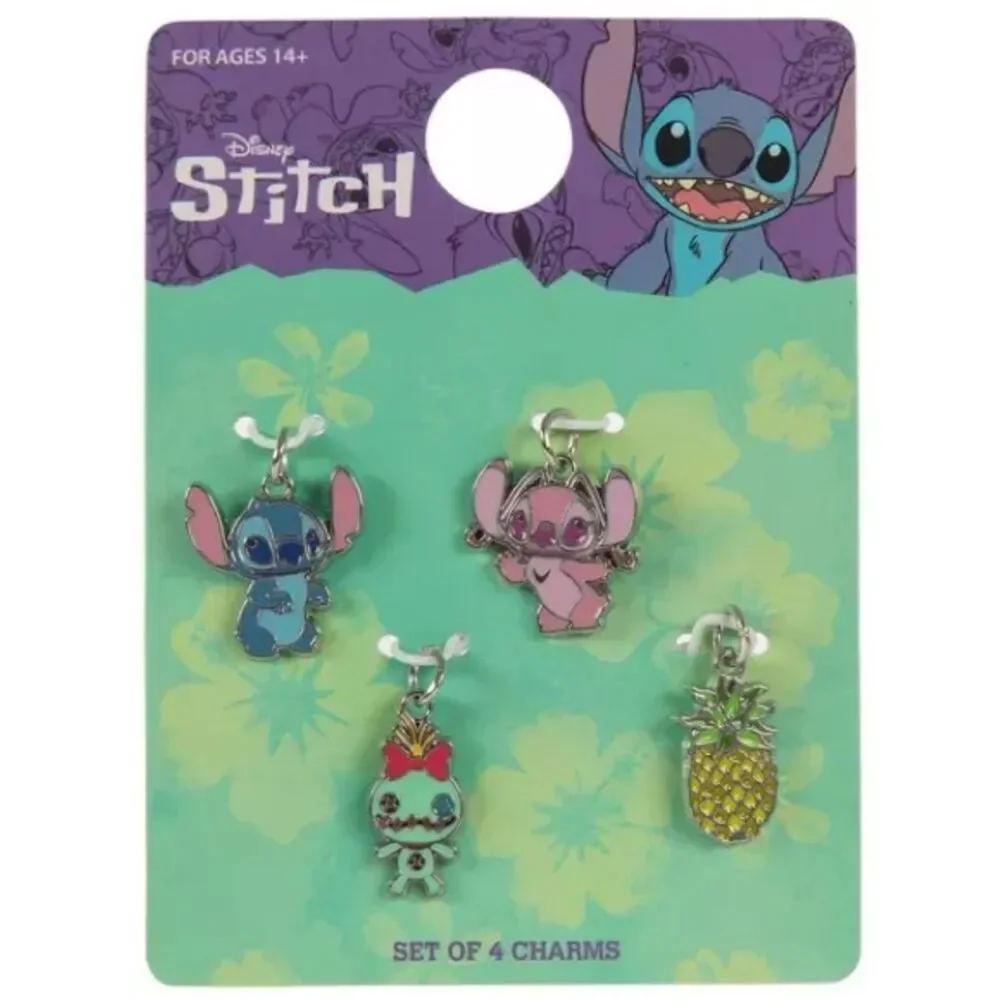 New 4 Disney Stitch Kids Charms Set - Blue & Pink Pineapple Charm
